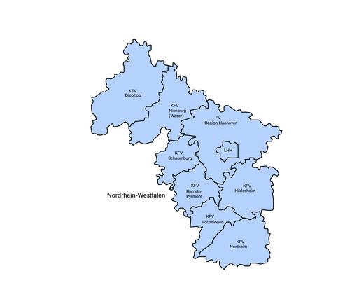 Landkarte der Feuerwehrverbände Hannover